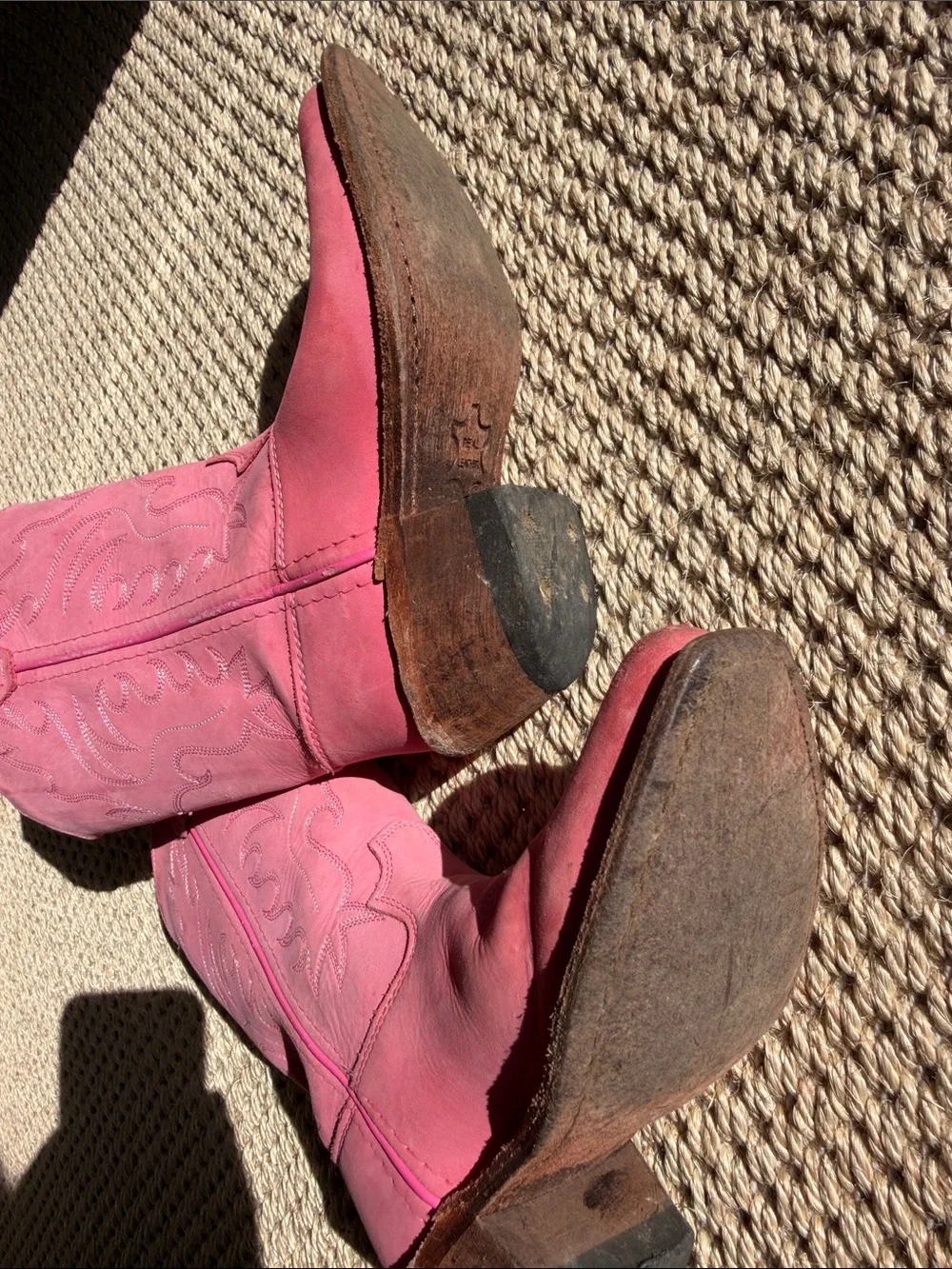 Old West Pink Kids Western Boots size 12.5